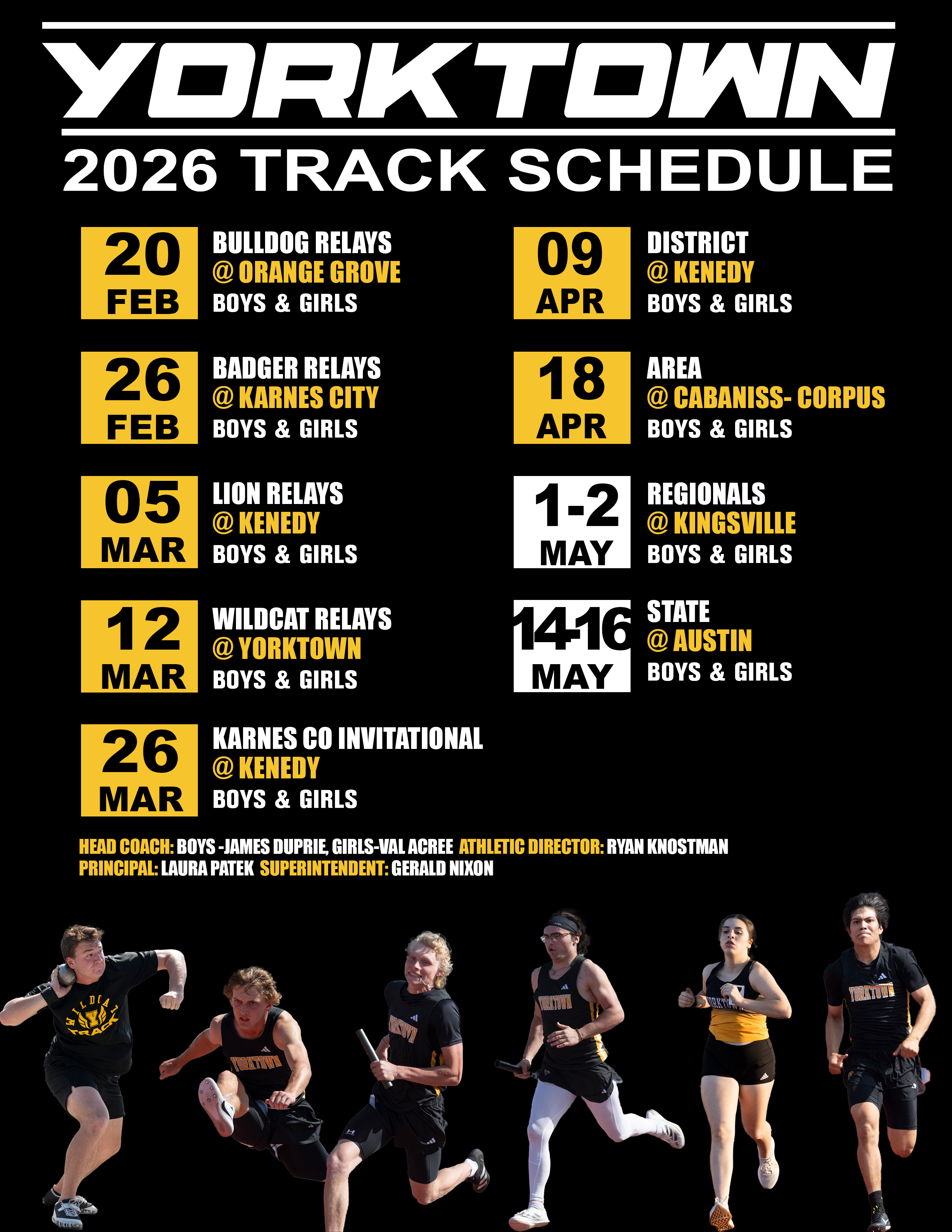 2026 HS Track Schedule